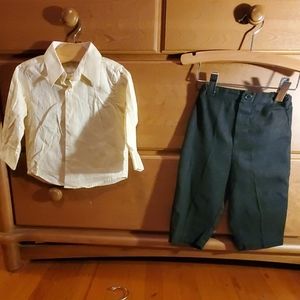 Dress shirt and black slacks Sz. 12 months
